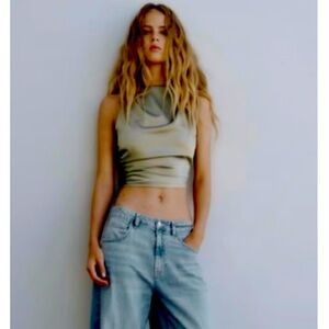 Never Worn! Backless Green Top